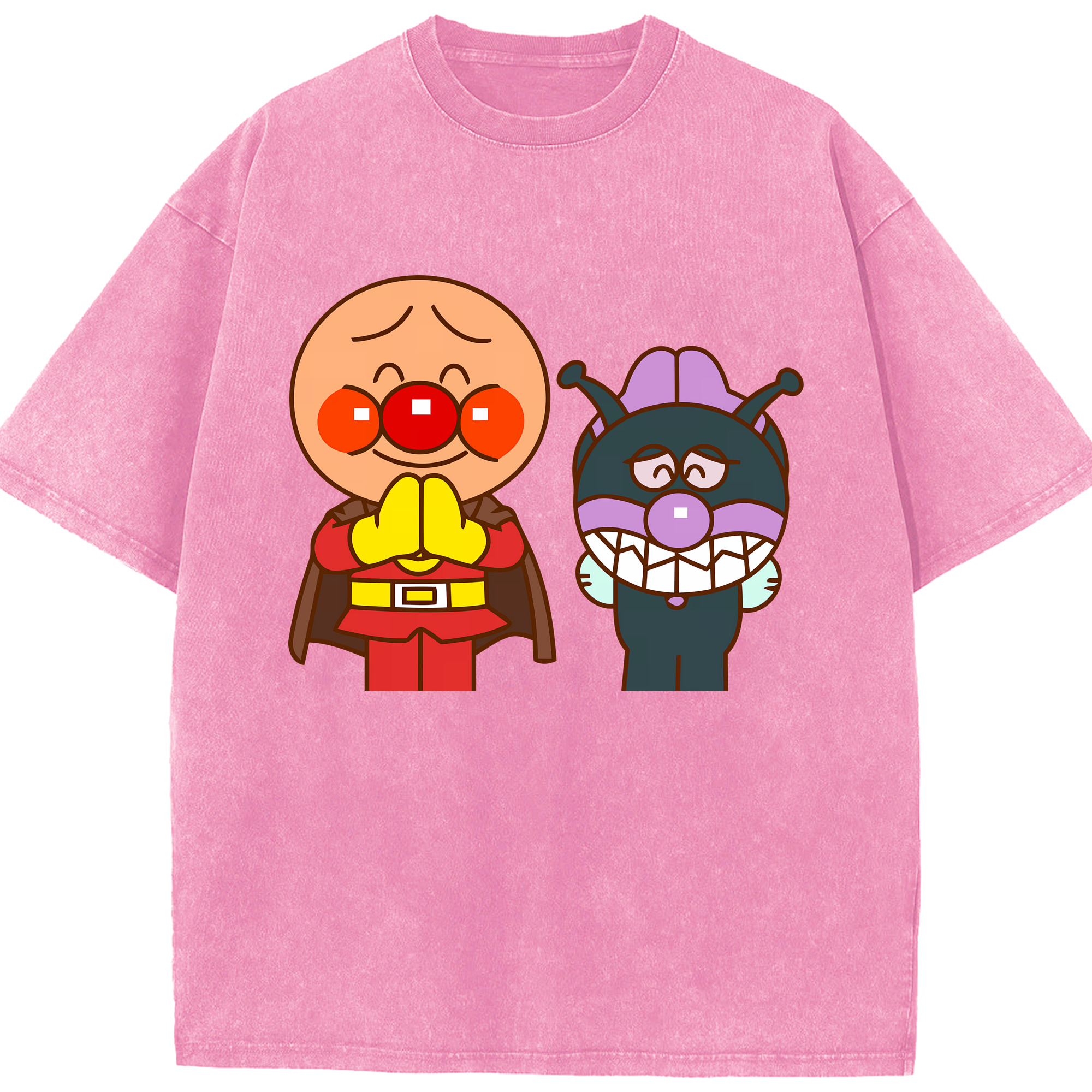 （画像用） アンパンマン Anpanman 綿100% ヴィンテージ風 半袖Tシャツ（フロントプリント）